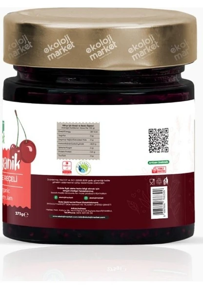 ORGANİK VİŞNE REÇELİ 275GR - Resim 2