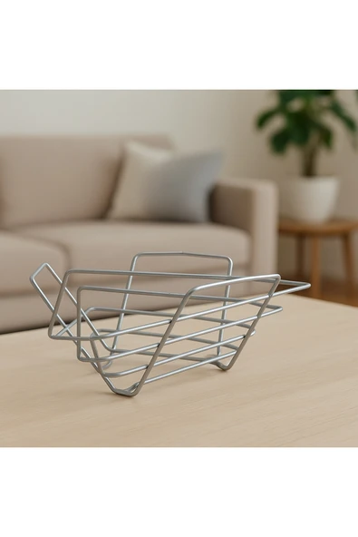 2'li Üçgen Sepet, Meyve Sepeti, Ekmek Sepeti, Modern Tel Sepet - Resim 5