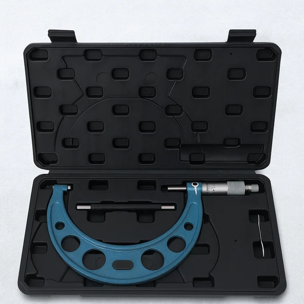 Dış Çap Mikrometresi 125-150 mm Yüksek Hassasiyetli Ölçüm Aleti Profesyonel Metal Gövde - Resim 3