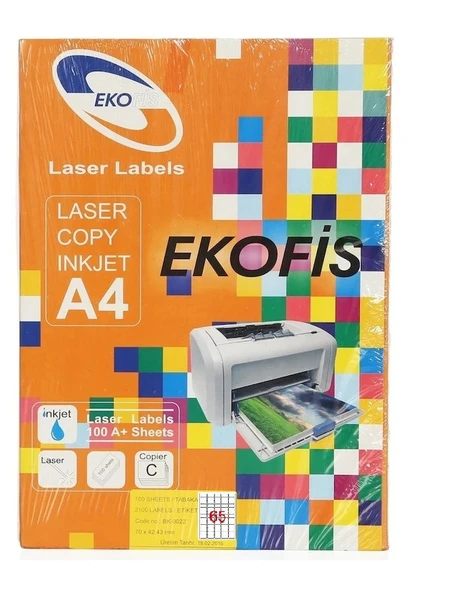 Ekofis Lazer Etiket 38,1x 21,2 6500 lü Oval ürün görseli 1
