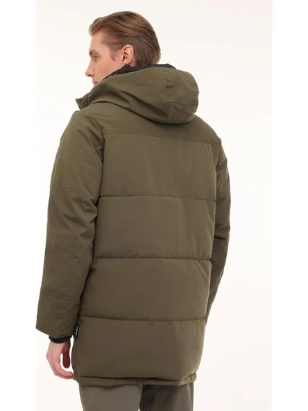 LUMBERJACK ML ADLERS LONG COAT HAKİ KALIN CASUAL KAPŞONLU UZUN KABAN MONT - Resim 4