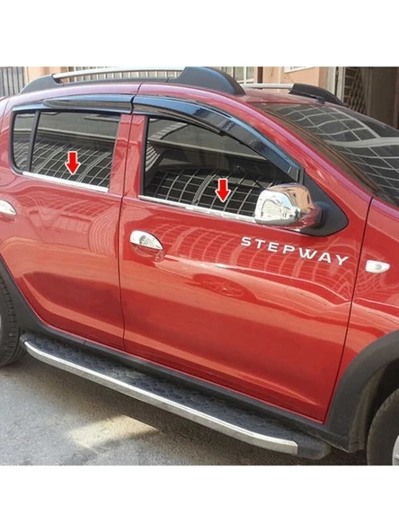 Dacia Sandero Stepway 2013-2018 Uyumlu 4 Parça Cam Çıtası Krom Paslanmaz Çelik ürün görseli 1