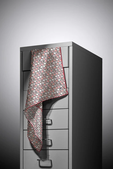 %100 Twill İpek Nokta Desenli Bej - Bordo Renkli 90x90 Eşarp Dikim Şekli : El Dikişi - Resim 6