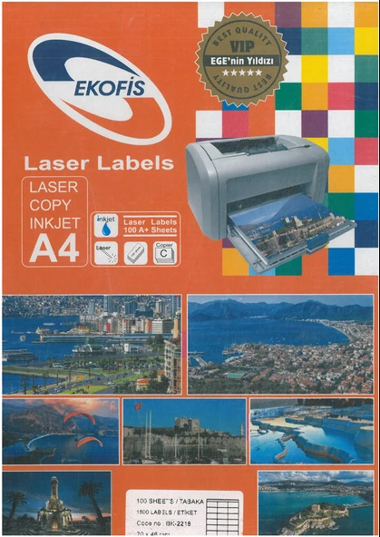 Ekofis Lazer Etiket 70x46 1800 Lü ürün görseli 1