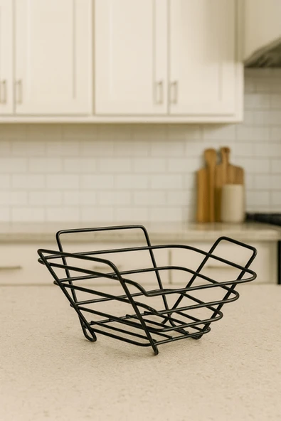 2'li Üçgen Sepet, Meyve Sepeti, Ekmek Sepeti, Modern Tel Sepet - Resim 4