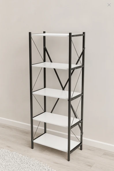 Çok Amaçlı 5 Raflı Metal Kitaplık - Resim 2