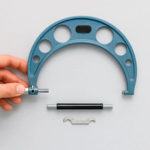 Dış Çap Mikrometresi 125-150 mm Yüksek Hassasiyetli Ölçüm Aleti Profesyonel Metal Gövde ürün görseli 1