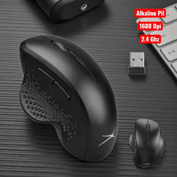 Technow Altec Albm7624 Siyah 2.4 Ghz 1600DPI Optik Kablosuz Mouse ürün görseli 1