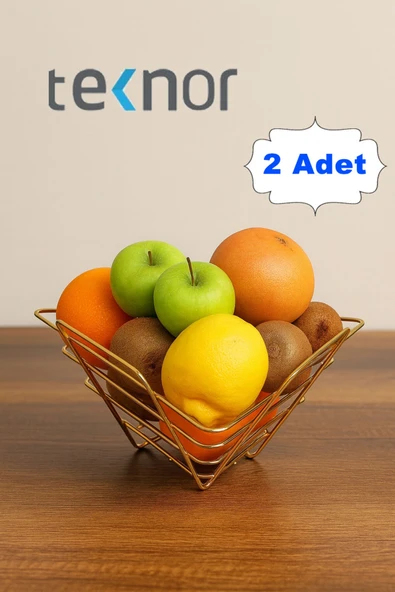 2'li Üçgen Sepet, Meyve Sepeti, Ekmek Sepeti, Modern Tel Sepet ürün görseli 1