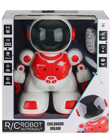 Pasifik Toys Uzaktan Kumandalı Akıllı Astronot Robot Işıklı Sesli Kırmızı DB05 ürün görseli