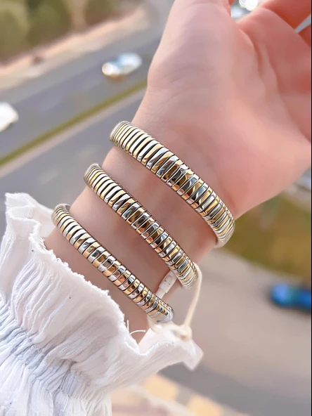 Ferrucci Yılan Dolamalı Çelik Kordon 2 Yıl Garantili 3 Atm Suya Dayanıklı Kadın Kol Saati C.03442.4 - Resim 4