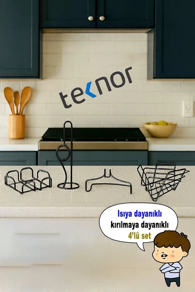 4'lü Servis Sunum Seti, Kağıt Havluluk, Kare Peçetelik, Üçgen Meyve Sepeti, Üçgen Nihale ürün görseli 1