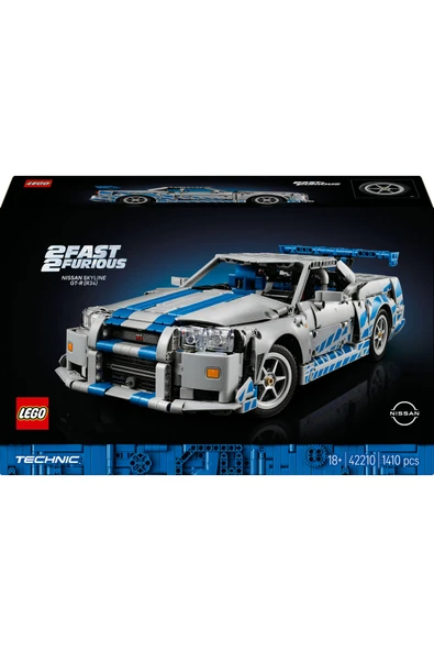 LEGO ® Technic™ Daha Hızlı Daha Öfkeli Nissan Skyline GT-R (R34) 42210- 18+Model Yapım Seti (1410P) - Resim 3