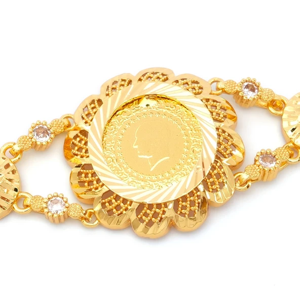 Altın Kaplama İmitasyon Altın Kaplama Çeyrek Altınlı Bileklik BLK-1201 - Resim 2