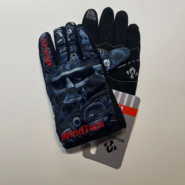 WindTech Siyah-Gri Desen Medium Beden Eldiven ürün görseli