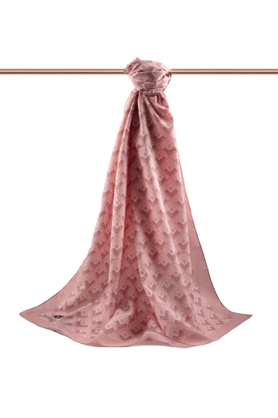 LÜKS MEDİNE İPEĞİ MİNİ MOTİF DESENLİ PUDRA RENKLİ 75X195 KIRIŞMAZ ŞAL MOSS KREP DİKİŞ TİPİ İTALYAN DİKİŞLİ - Resim 2