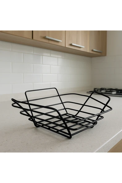 2'li Üçgen Sepet, Meyve Sepeti, Ekmek Sepeti, Modern Tel Sepet - Resim 3