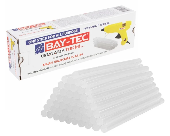 MK0443 Mum Silikon Çubuk Şeffaf Kalın 11.3x300mm 1 KG Ambalaj ürün görseli