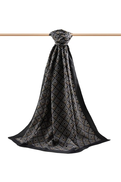 LÜKS MEDİNE İPEĞİ MİNİ MOTİF DESENLİ GRİ - BEJ RENKLİ 75X195 KIRIŞMAZ ŞAL MOSS KREP DİKİŞ TİPİ İTALYAN DİKİŞLİ - Resim 2