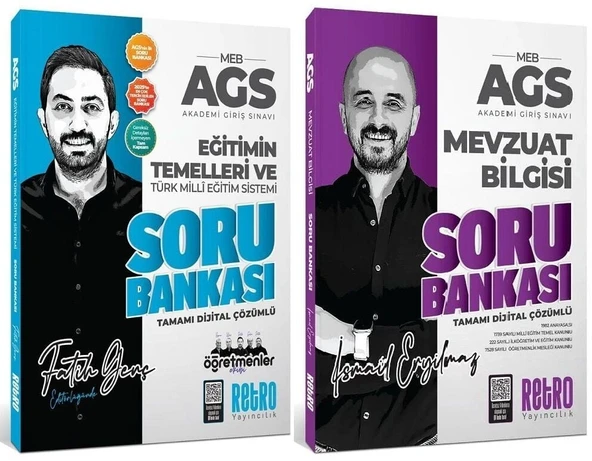 Retro 2026 MEB-AGS Eğitimin Temelleri ve Türk Milli Eğitim Sistemi + Mevzuat Bilgisi Soru Bankası 2 li Set Retro Yayıncılık ürün görseli 1