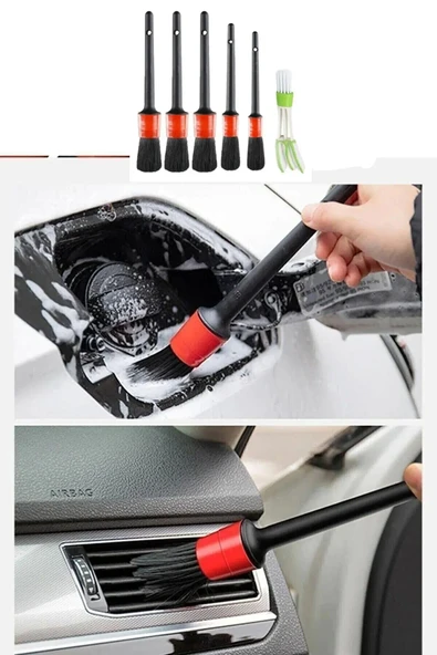 Minimal Yüzeyler İçin Detaylı Temizleme Fırça Seti 5'lı Detay Temizlik Fırçası - Resim 7