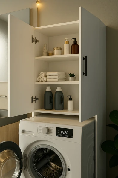 Akasya Stil Çamaşır Makinesi Dolabı - Resim 6