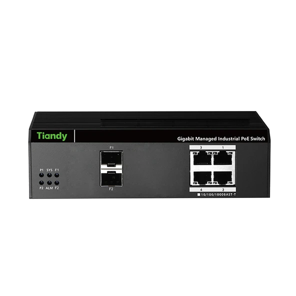 Tiandy PS-END1004G-2SFP 4-Port Gigabit Yönetilebilir Endüstriyel PoE Switch ürün görseli