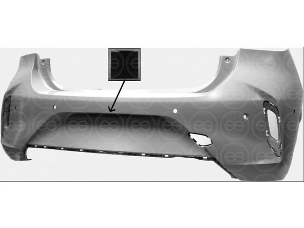 Opel Arka Tampon Astarlı 6 Sensorlu Kamera Delikli Corsa F 23> - Eurostamp 101.48.9666 - Resim 1
