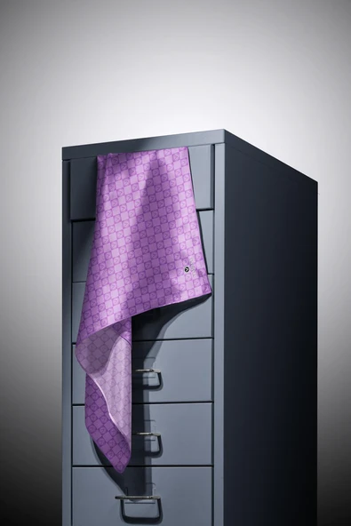 %100 Twill İpek Monogram Desenli Lila Renkli 90x90 Eşarp Dikim Şekli : El Dikişi - Resim 3