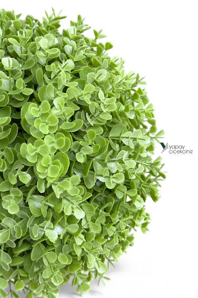 Siyah Renkli Saksıda Yoğun Yapraklı 65 Cm Yapay Top Şimşir Ağacı 35x35 - Resim 7