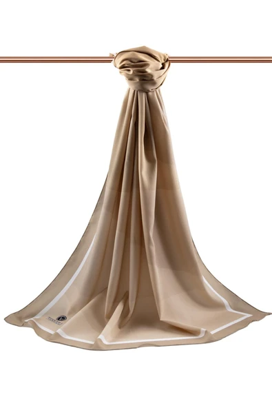 LÜKS MEDİNE İPEĞİ GEOMETRİ DESENLİ VİZON RENKLİ 75X195 KIRIŞMAZ ŞAL MOSS KREP DİKİŞ TİPİ İTALYAN DİKİŞLİ - Resim 2