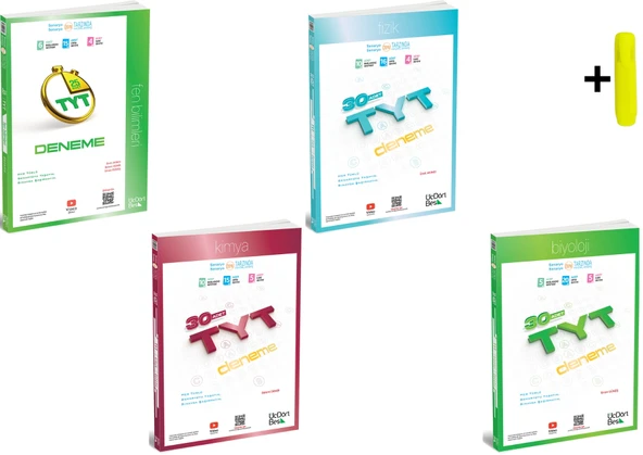 Üç Dört Beş TYT Fen Fizik Kimya Biyoloji Deneme 4 Kitap Yeni ürün görseli