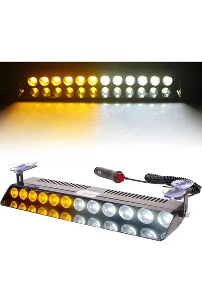 12 Ledli Turuncu Beyaz Led Vantuzlu Çakmaklık Girişli 12 Ledli Turuncu Profesyonel Sarı Beyaz ürün görseli