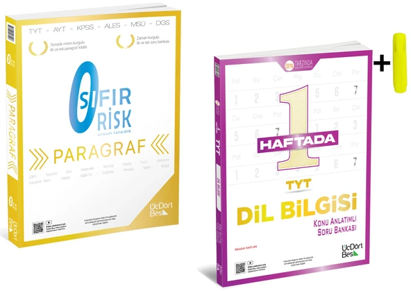 Üç Dört Beş Tyt Paragraf Sıfır Risk Ve Dilbilgisi Konu Anlatımlı Soru Bankası Yeni ürün görseli