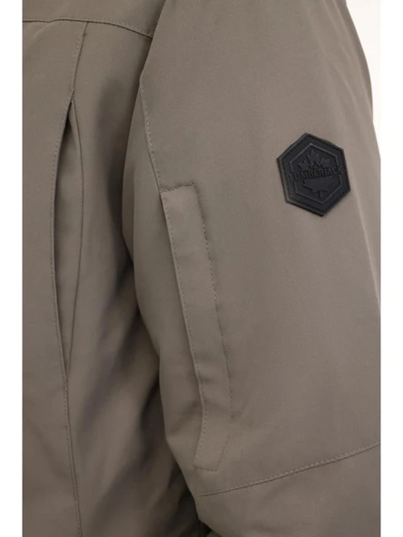 LUMBERJACK COLDIN 2 HAKİ kürklü kapşonlu casual spor kısa kaban - Resim 6