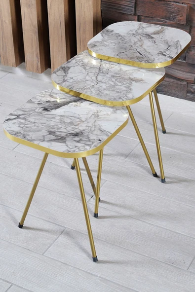 Zigon Sehpa Ve Orta Sehpa Kombin Set Altın Efes 3101 - Resim 5