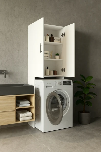 Akasya Stil Çamaşır Makinesi Dolabı - Resim 4