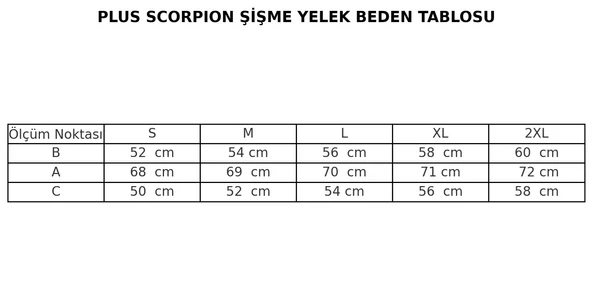 Plus Scorpion Erkek Şişme Mevsimlik Yelek – Hafif, Fermuarlı, Şık ve Rahat (S-XXL) - Resim 5