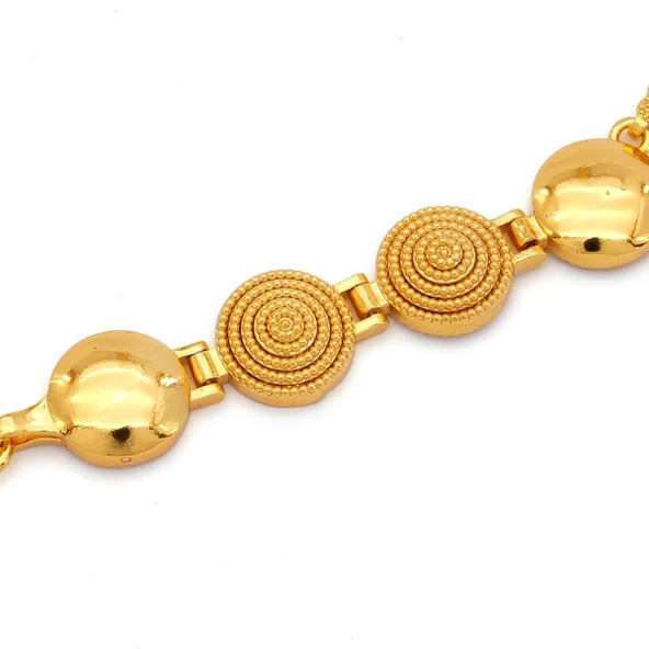 Altın Kaplama İmitasyon Zirkon Taşlı Çeyrek Altınlı Bileklik BLK-1203 - Resim 3