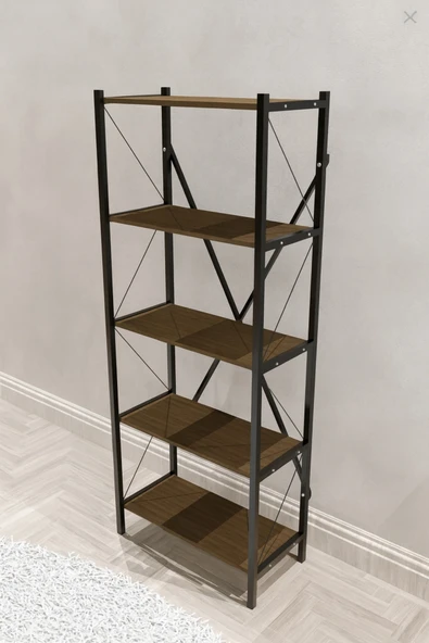 Çok Amaçlı 5 Raflı Metal Kitaplık - Resim 2