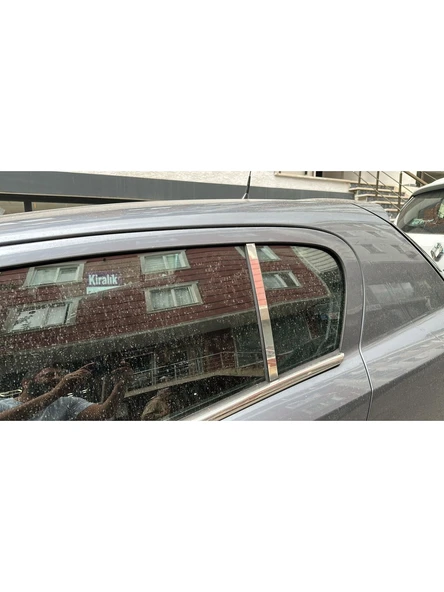 Opel Astra H Hb SEDAN  2004-2012 Uyumlu Kapı Cam Direği Kelebek 2 Parça Krom Paslanmaz Çelik Cam Direk - Resim 4