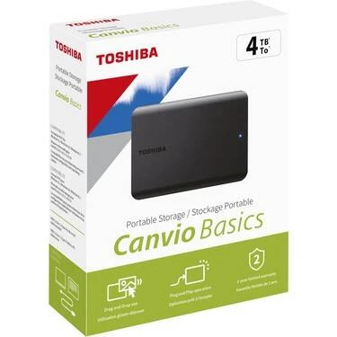 TOSHIBA CANVIO BASICS 4 TB 2.5 USB3.2 SIYAH (HDTB540EK3CA)   4008.87019 ürün görseli 1