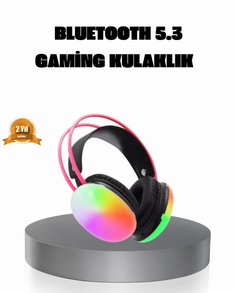 Ergonomik RGB Bluetooth Kulaklık 3D Ses ürün görseli 1