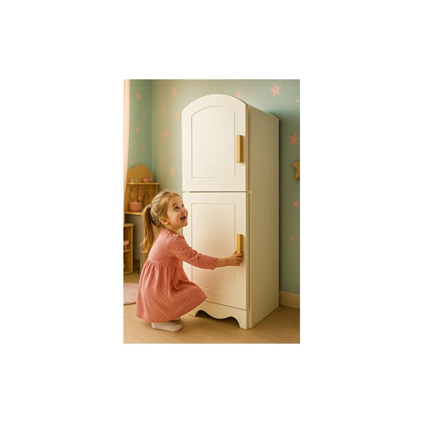 Eğitici Ahşap Buzdolabı Çocuk Gelişimine Destekleyici 3 Yaş Üstü - Resim 5