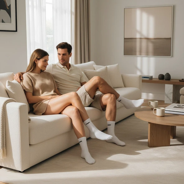 GOST LİRİA - Sloganlı Ribanalı  Ünisex Tenis Çorap 3 lü - Resim 9