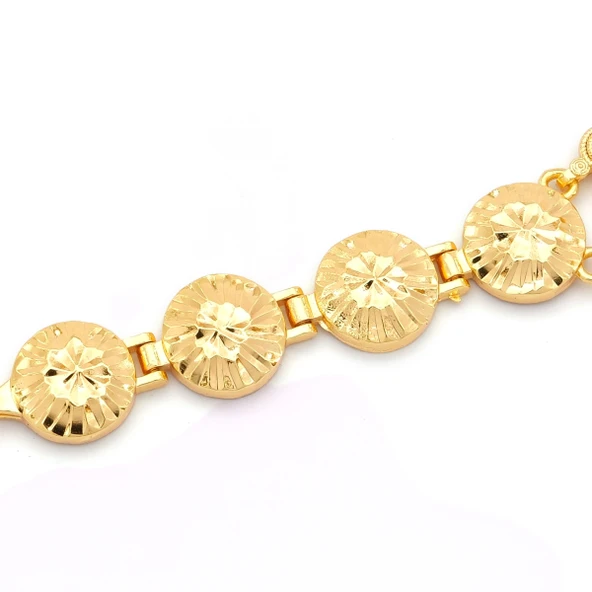 Altın Kaplama İmitasyon Desenli Çeyrek Altınlı Bileklik BLK-1197 - Resim 3