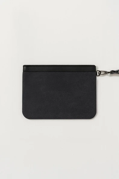 Unisex Kot Kumaş Bilekten Askılı El ve Evrak Çantası - Resim 2