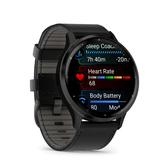 Garmin 010-02784-52 Venu 3, GPS, Wi-Fi, Black + Slate, Leather, EMEA/ANZ Akıllı Saat - Resim 4