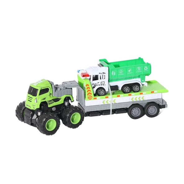 KLX600-365 Sürtmeli Die Cast 4x4 Temizlik Aracı Taşıyan Tır -Vardem - Resim 3