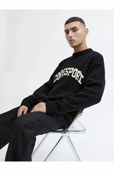 Jack Jones Crest Loose Fit Erkek Kazak 12287251 - Resim 3